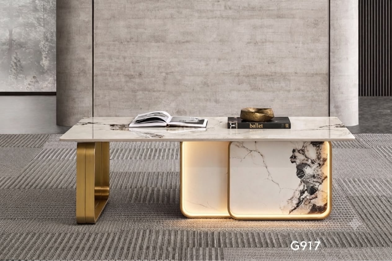 Lumina Rectangular Marble Coffee Table - Image 1