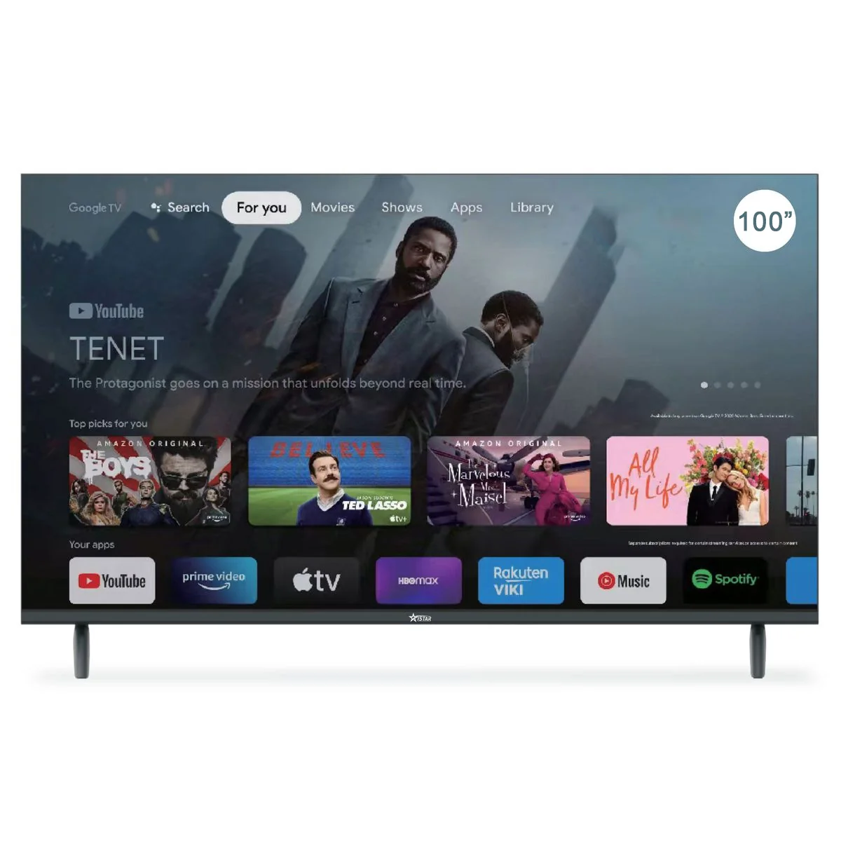 ISTAR 100" 4K Ultra-HD Smart Google TV – G100 Cinema Series - Image 1
