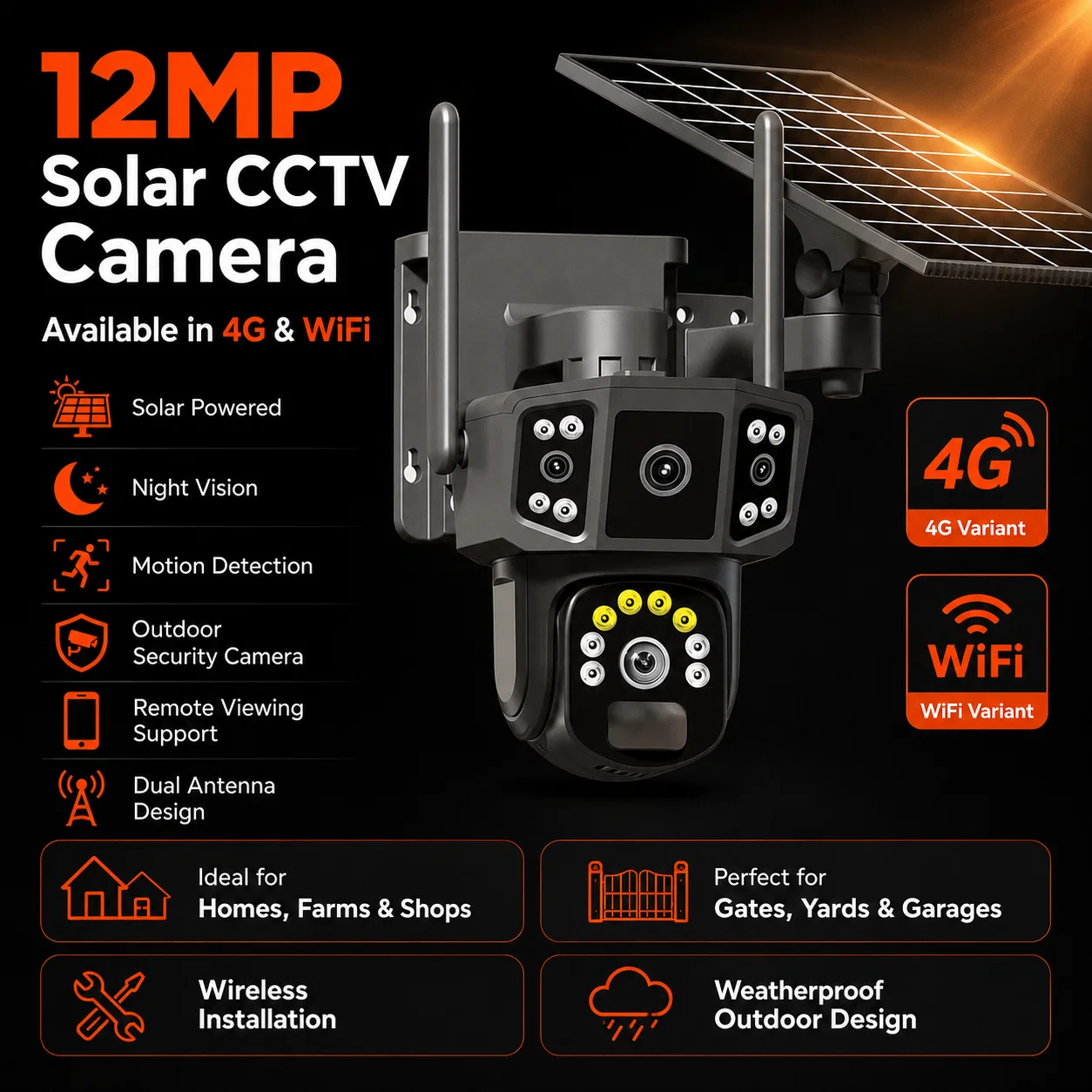 12MP 4G Solar CCTV Security Camera with Night Vision - Image 5