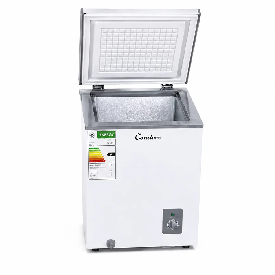 Condere 55L Compact Chest Freezer with Top-Opening Lid - White